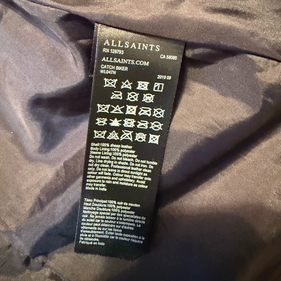 All Saints Dark Brown / Oxblood Leather Jacket - Picture 9 of 16